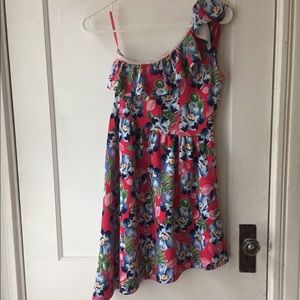 Abercrombie Kids Pink/Red Floral One Strap Dress